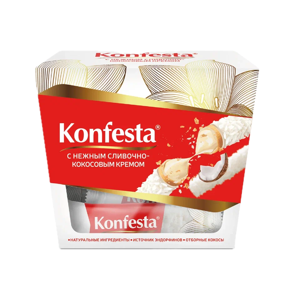 Конфеты Konfesta глазир с кокосовой начинкой